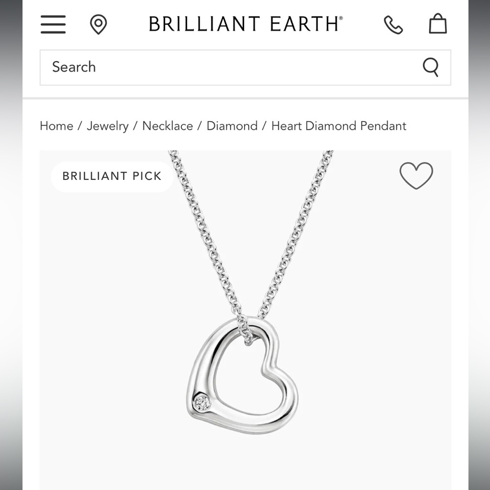 Brilliant Earth - Heart Diamond Pendant Necklace
